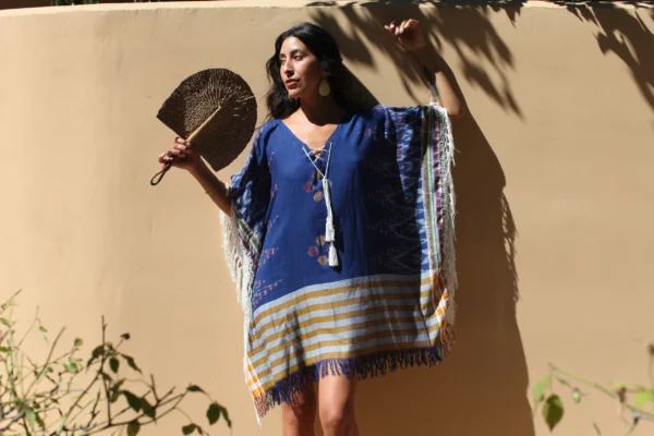 IKAT PONCHO - ocean - Image 4