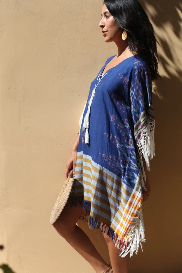 IKAT PONCHO - ocean - Image 2