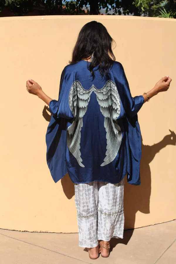 SILK KIMONO - blue