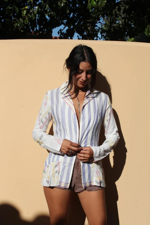 Ikat blazer - white