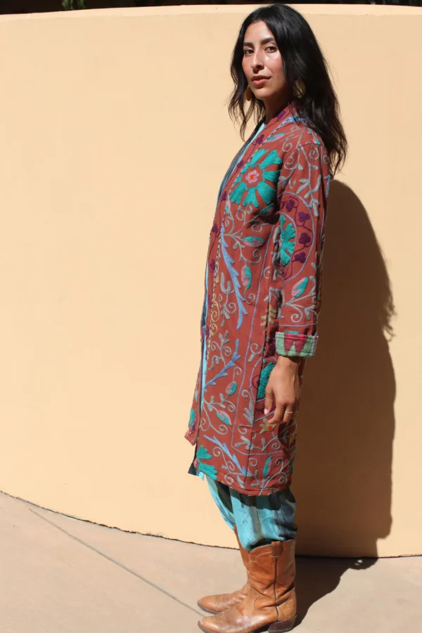 SUZANI COAT (long) - IKAT insert