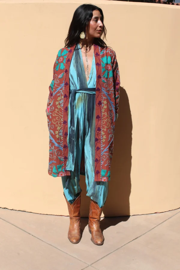 SUZANI COAT (long) - IKAT insert - Image 4